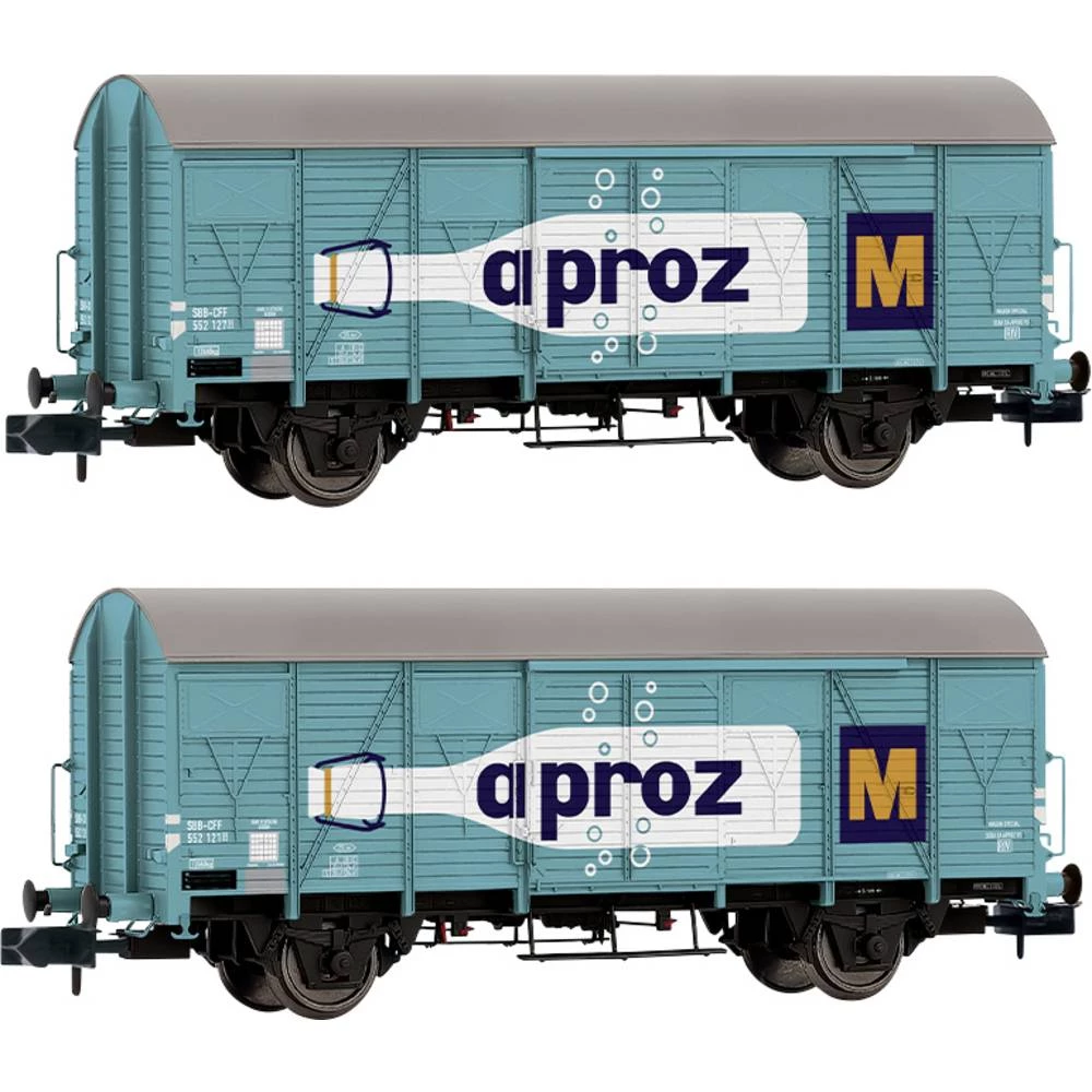 Arnold HN6683 Komplet od 2 pokrivena teretna vagona K4 "APROZ" tvrtke SBB slika