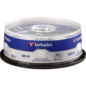 M-DISC Blu-ray prazan 25 GB Verbatim 98909 25 ST Vreteno slika