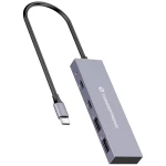 Conceptronic HUBBIES13G sučelje hub USB 3.2 Gen 2 (3.1 Gen 2) Type-C 10000 Mbit/s Grey Conceptronic HUBBIES13G 4 ulaza USB-C® (3.2 gen. 2) čvorište s više priključaka siva