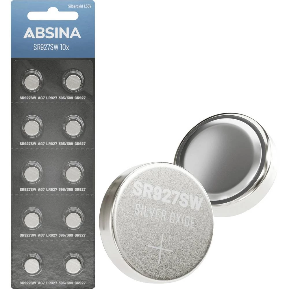 Absina gumbasta baterija 395 1.55 V 10 kom. srebrovo-oksidni slika