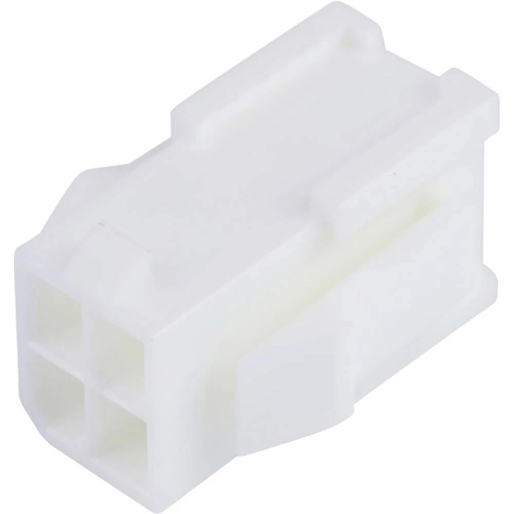 Molex 39012046 Mini-Fit Jr. Plug Housing, Dual Row, 4 Circuits, UL 94V-0, with Panel Mounting Ears, Natural slika