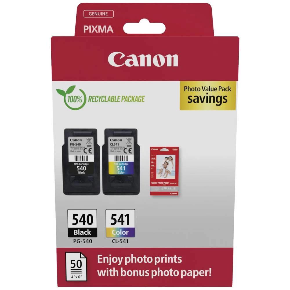 Canon tinta PG-540/CL-541 Photo Value Pack original 2-dijelno pakiranje crn, cijan, purpurno crven, žut 5225B013 slika