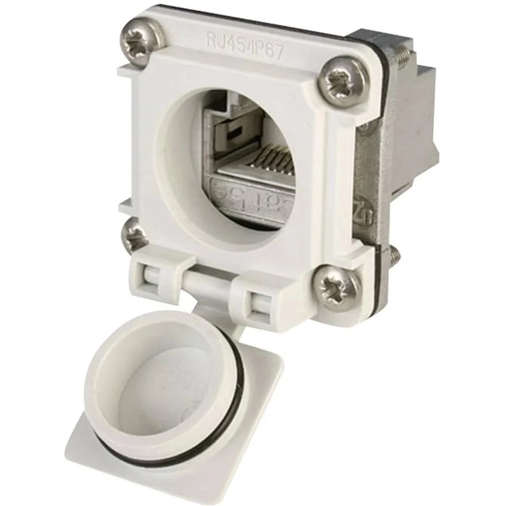 Telegärtner 100022953 STX V6 RJ45 set prirubnica varijanta 6 100022953 spojnica, ugrađeni polovi: 8P8C svijetlo siva 1 kom. slika