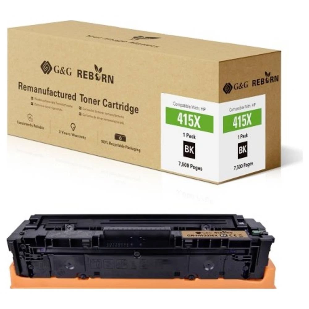 G&G toner zamijenjen HP 415X kompatibilan crn 7500 Stranica Reborn remanufactured 21273 slika