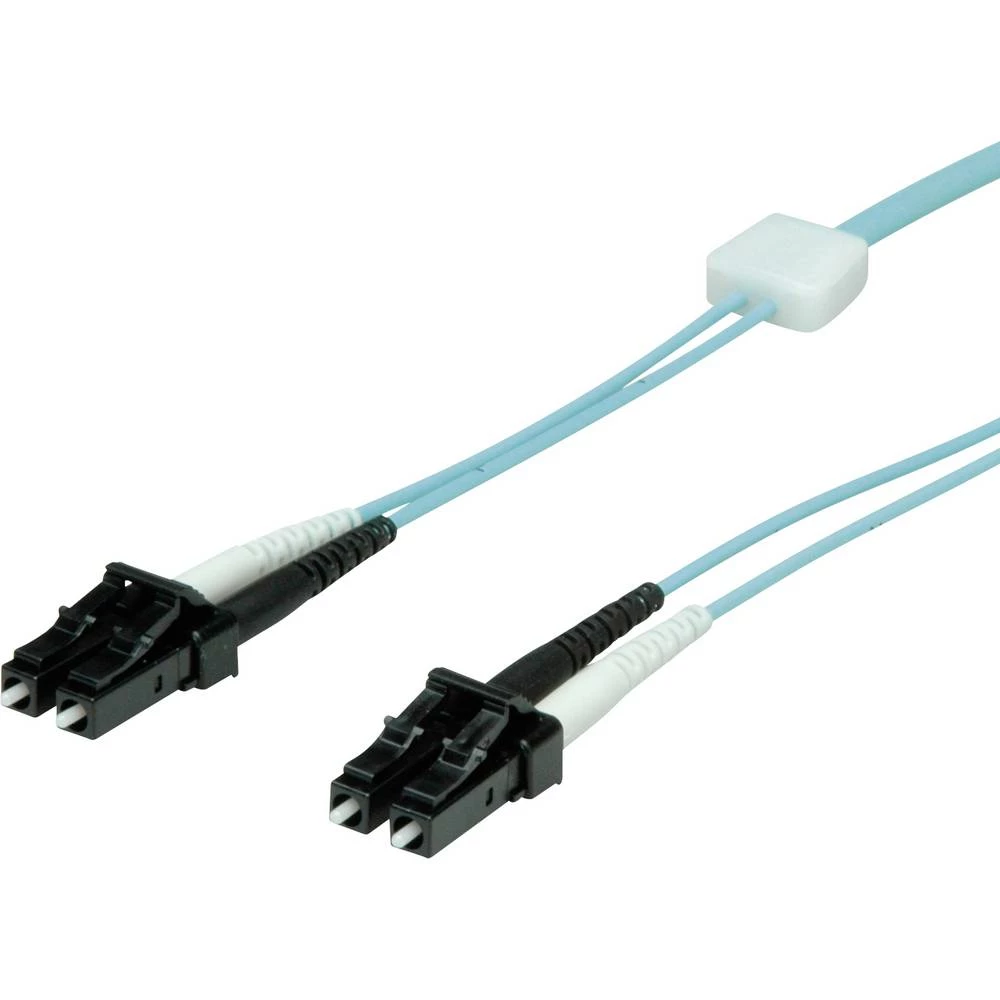 Easylan LSD32200100 staklena vlakna svjetlovodi priključni kabel 10.00 m tirkizna Multimode OM3 slika