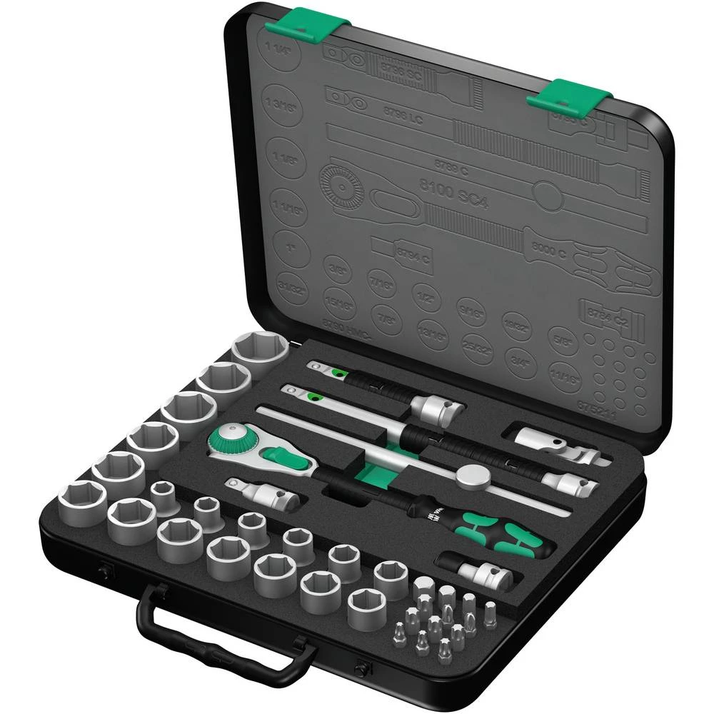 Wera 8100 SC 4 Zyklop komplet nasadnih ključeva colski 1" 38-dijelni 05003647001 slika
