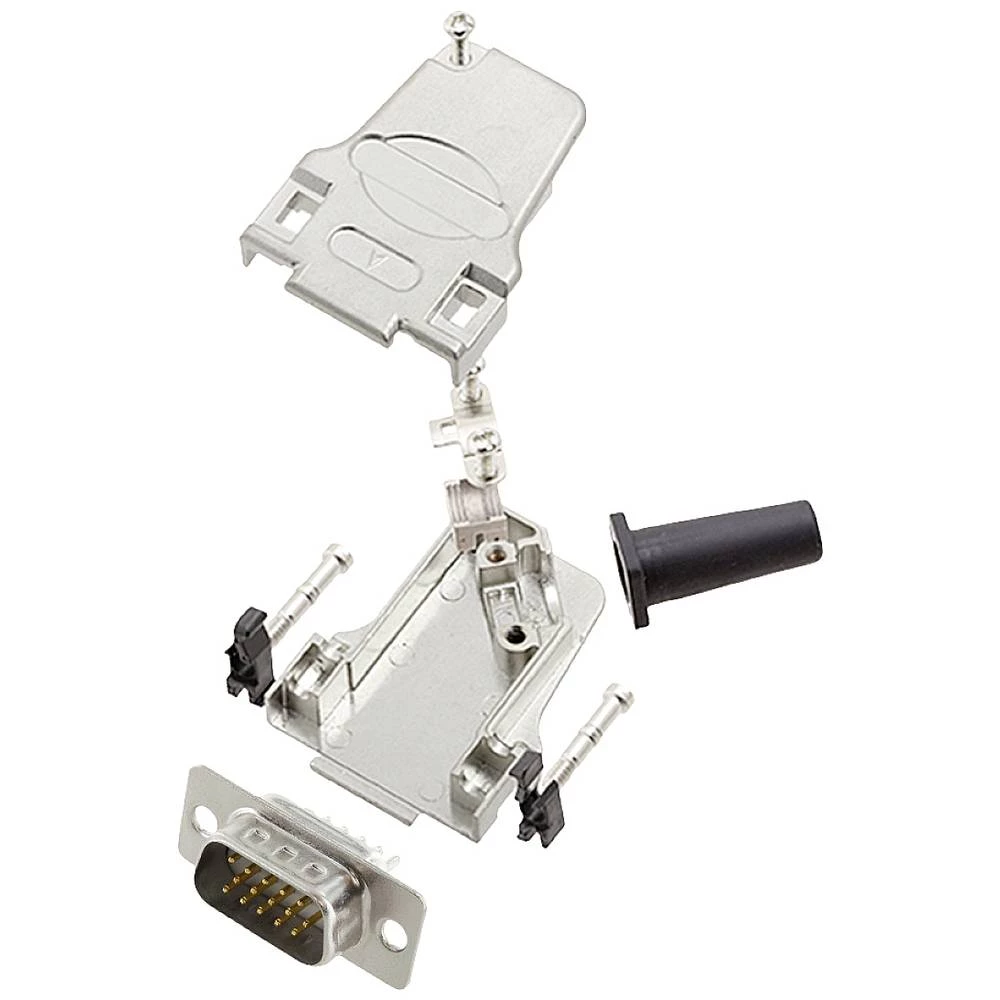 Komplet D-SUB pinskih konektora 45 ° Broj polova: 15 Lemni kup encitech D45ZF09-HDP15-W-K 1 ST slika