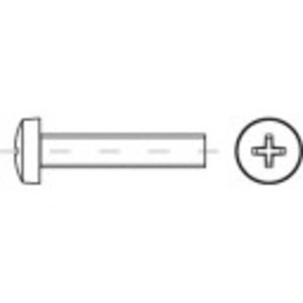 TOOLCRAFT 1068821 vijak s lećastom glavom M4 25 mm križni philips DIN 7985 nehrđajući čelik A4 1000 St. slika