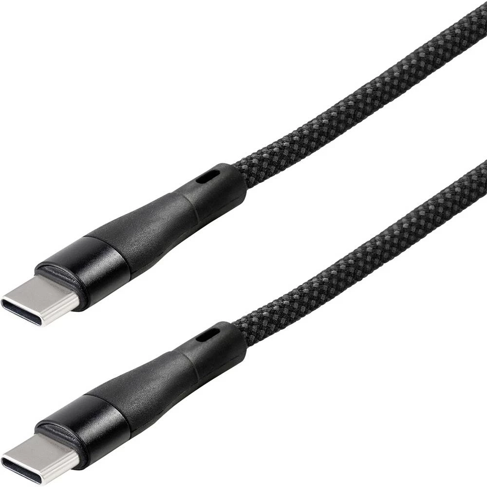 Maxtrack USB kabel USB 2.0 USB-C® utikač 1 m crna spiralni kabel, pozlaćeni kontakti C532-1L slika