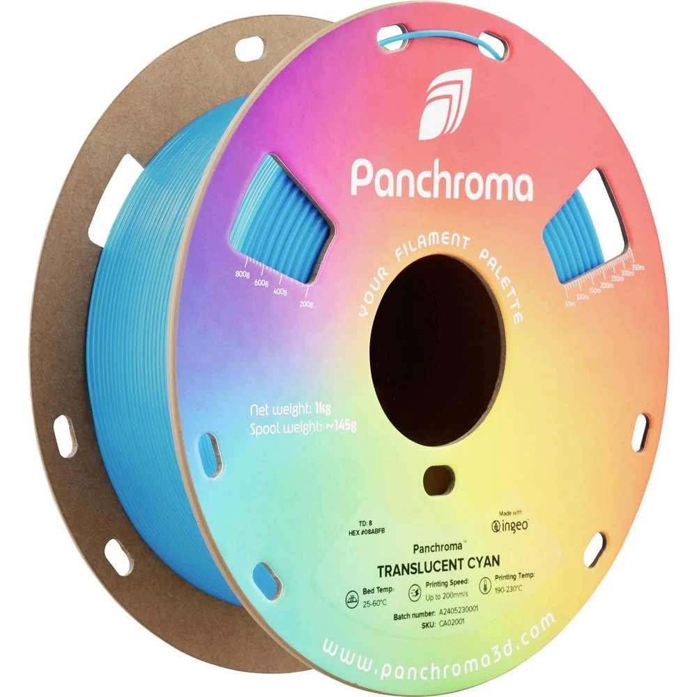 Polymaker CA02001 Panchroma™ Translucent 3D pisač filament PLA 1.75 mm 1000 g neprozirna, cijan, plava boja 1 kom. slika