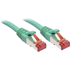 LINDY 47745 RJ45 mrežni kabel, Patch kabel cat 6 S/FTP 30.00 cm zelena sa zaštitom za nosić 1 St. slika
