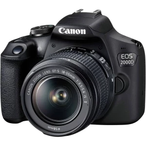 Digitalni SLR fotoaparat Canon EOS-2000D Uklj. EF-S 18-55 mm IS II 24.1 MPix Crna Optičko tražilo, S ugrađenom bljeskalicom, WiF