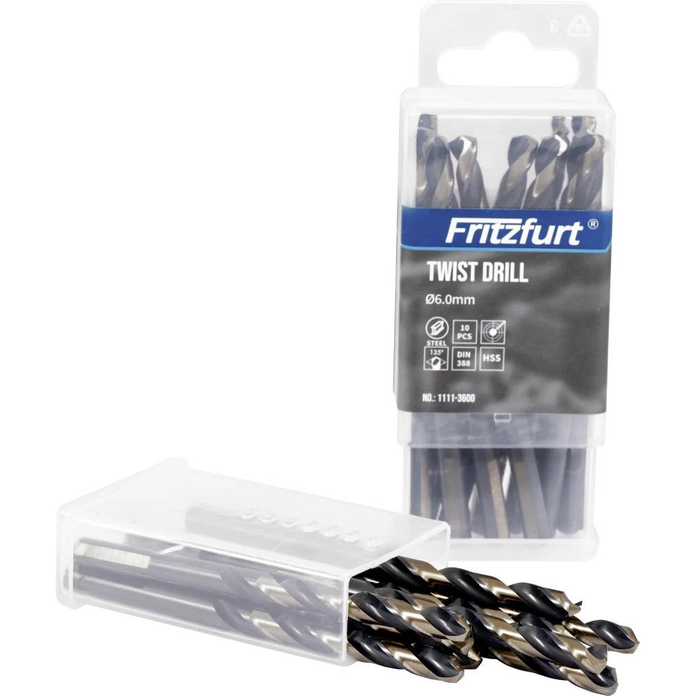 FRITZFURT 1111-3350 HSS-G spiralno svrdlo za kamen 10-dijelni 3.5 mm Ukupna dužina 70 mm otporan na koroziju DIN 338 cil slika