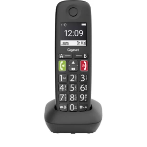 Bežični analogni telefon Gigaset E290HX za kompatibilna slušna pomagala, Babyphone, Handsfree Crna slika