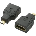 HDMI adapter [1x HDMI-utikač D Micro 1x HDMI-utikač] crn pozlačeni kontakt, Audio Return Channel SpeaKa Professional slika