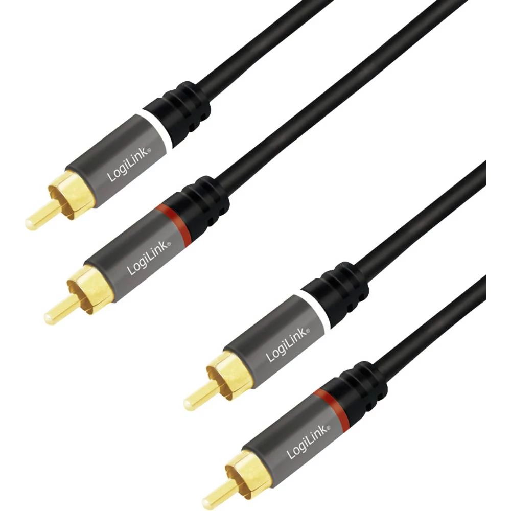 LogiLink CA1208 Cinch audio priključni kabel 7.5 m crna sa zaštitom, kodiran u boji slika