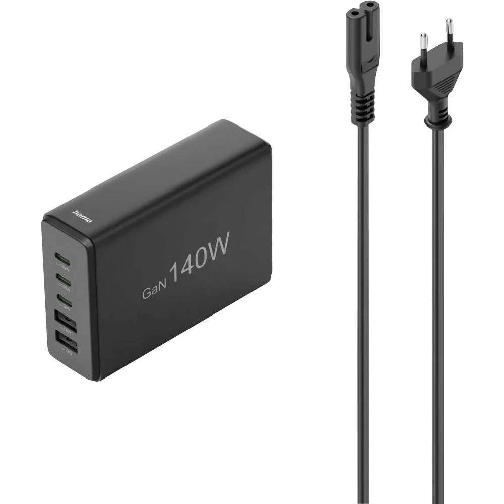 Hama USB stanica za punjenje 140 W crna slika