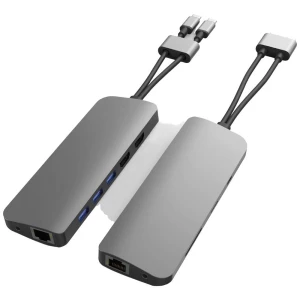 HYPER HD392-GRAY USB-C ™ priključna stanica Prikladno za marku: Apple  integrirani čitač kartica slika