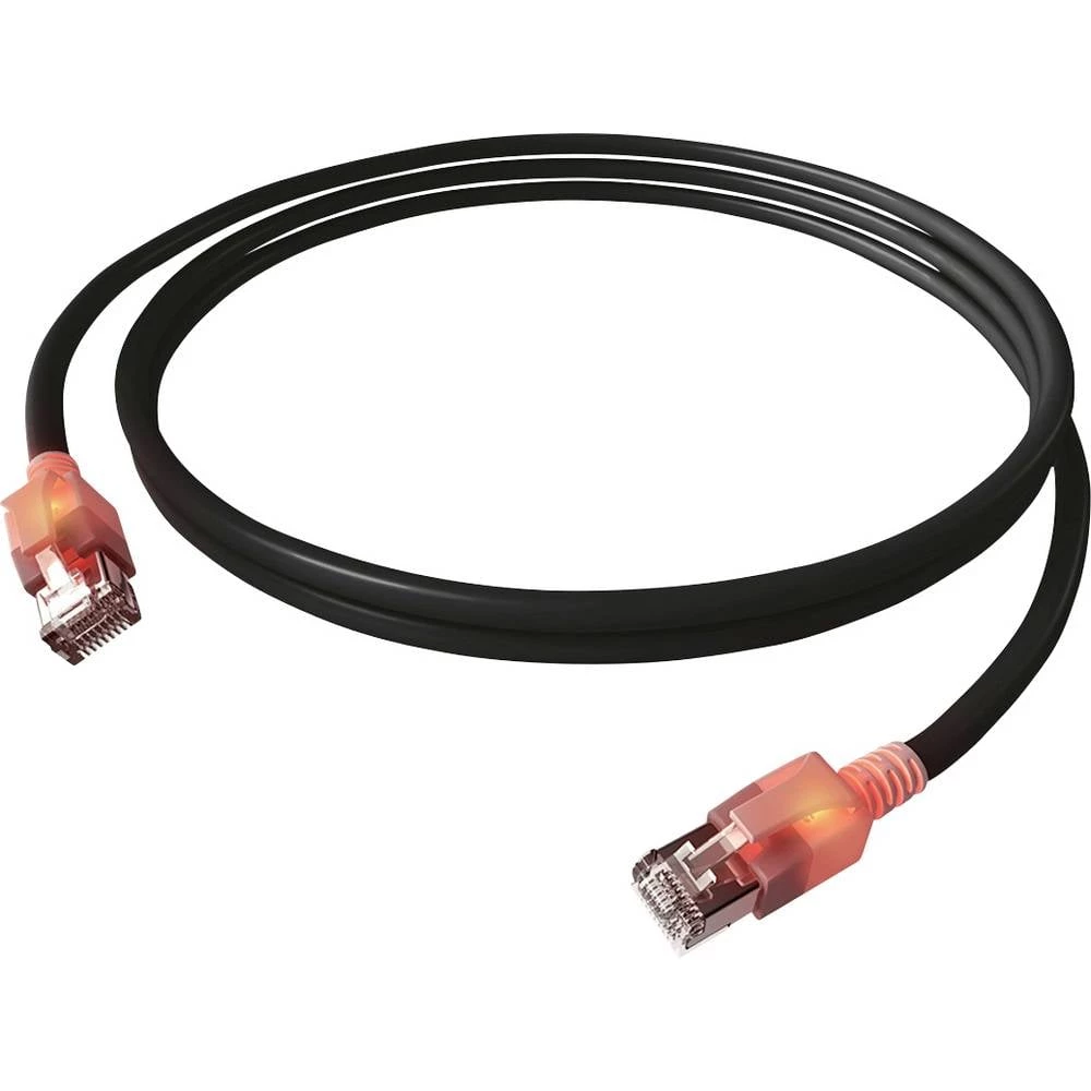 Easylan CS1OSADAD0050 RJ45 mrežni kabel, Patch kabel CAT 6a S/FTP 5.00 m crna dvostruko zaštićen, bez halogena, vatrosta slika