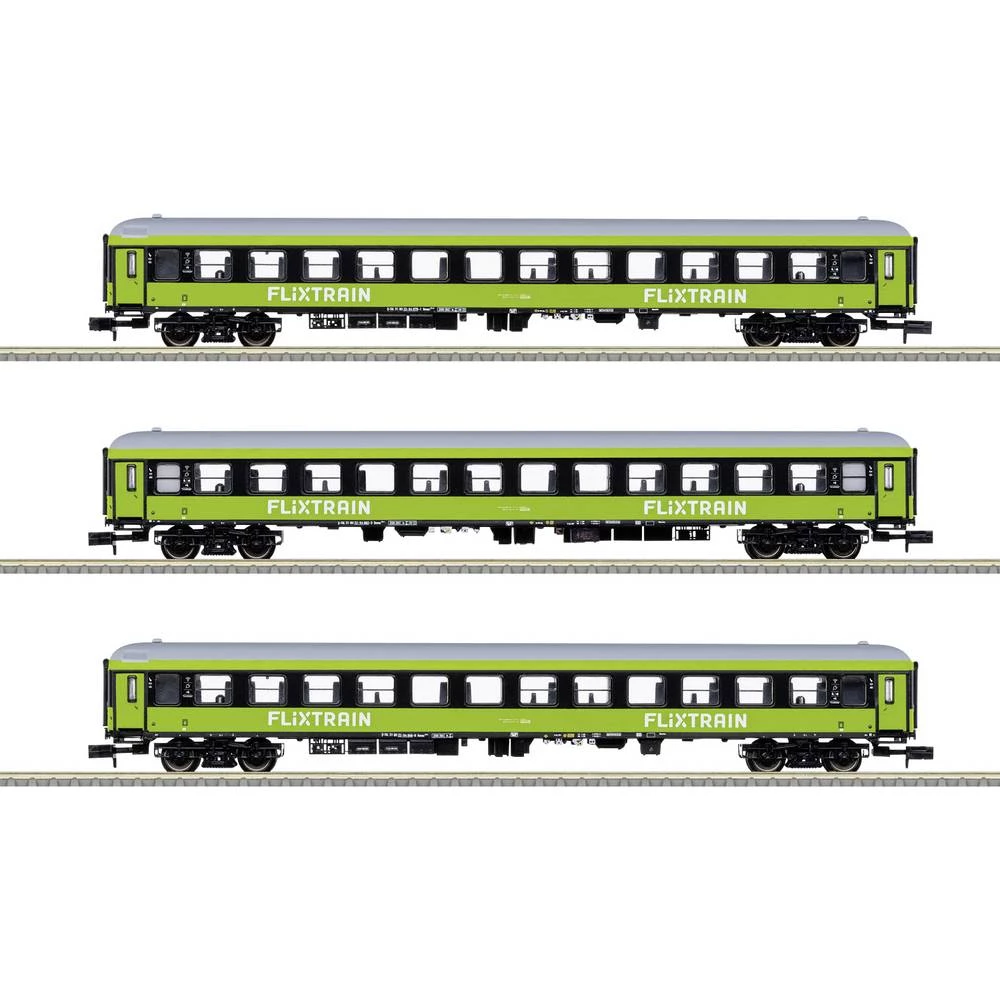 MiniTrix 15462 N set od 3 vagona ekspresnog vlaka FlixTrain tvrtke Trainpool, MHI slika