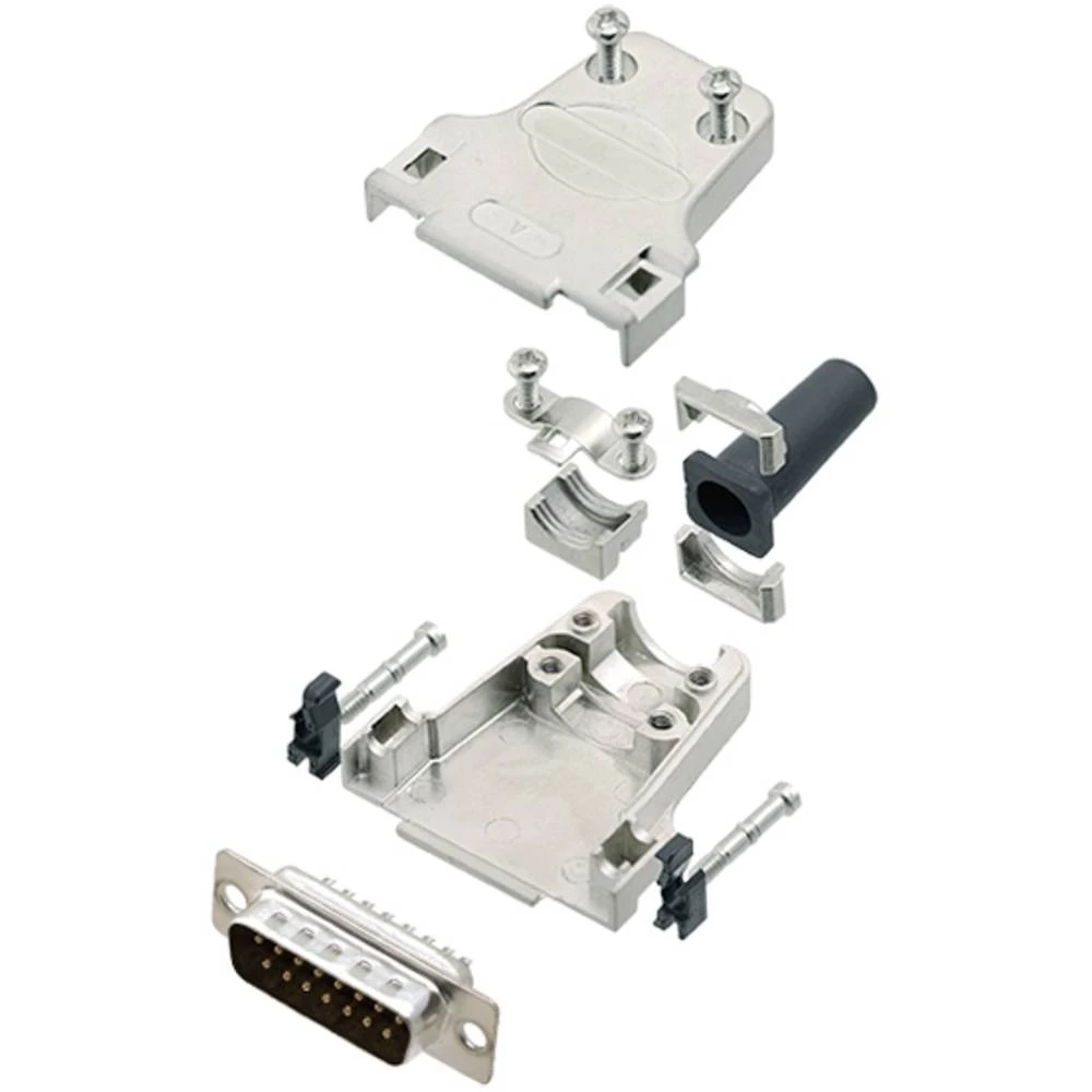 Komplet D-SUB pinskih konektora 180 ° Broj polova: 15 Lemni kup TRU COMPONENTS TCDTZF15DMPK 1 ST slika