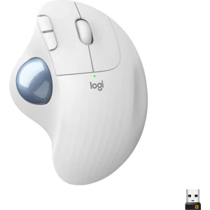 Logitech M575 bežično, USB ergonomski miš optički ergonomski, tipke miša, s Trackball bijela slika