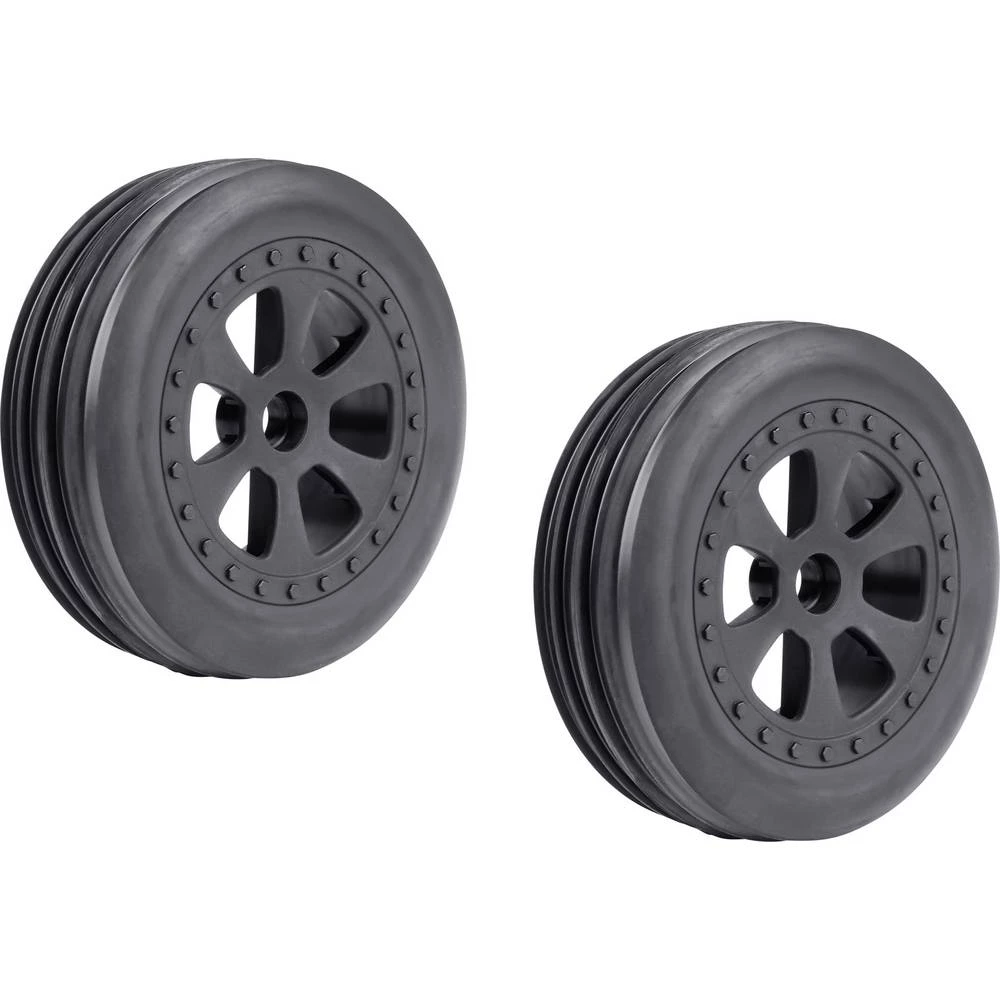 Reely 1:10 buggy kompletni kotači zasječene gume 6 krakova crna 1 Par