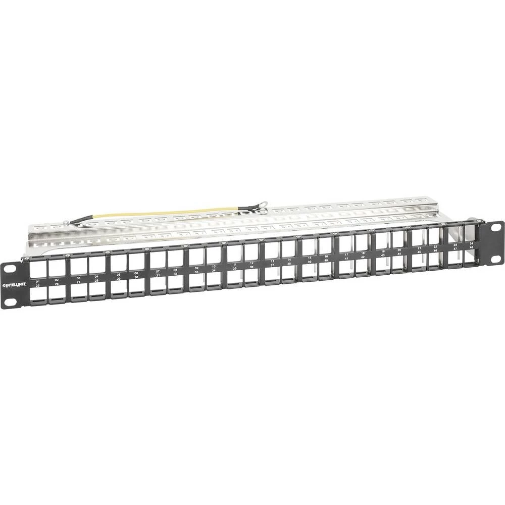 Intellinet 48-Port Patchpanel geschirmt und unbestückt 1 HE schwarz für Keystone-Jacks Patch panel 483 mm (19") neopreml slika
