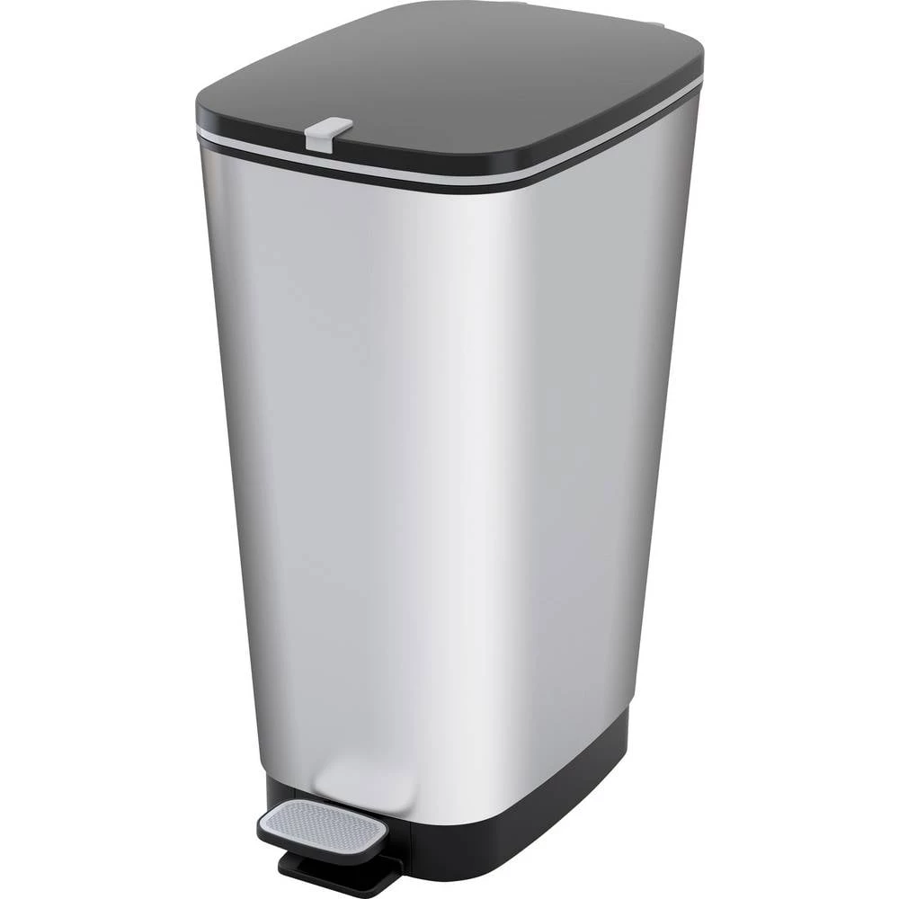 Curver CHIC BIN STYLE Abfallbehälter L [45L], silber 237241 kontejner za limenke plastika srebrna 1 kom. slika