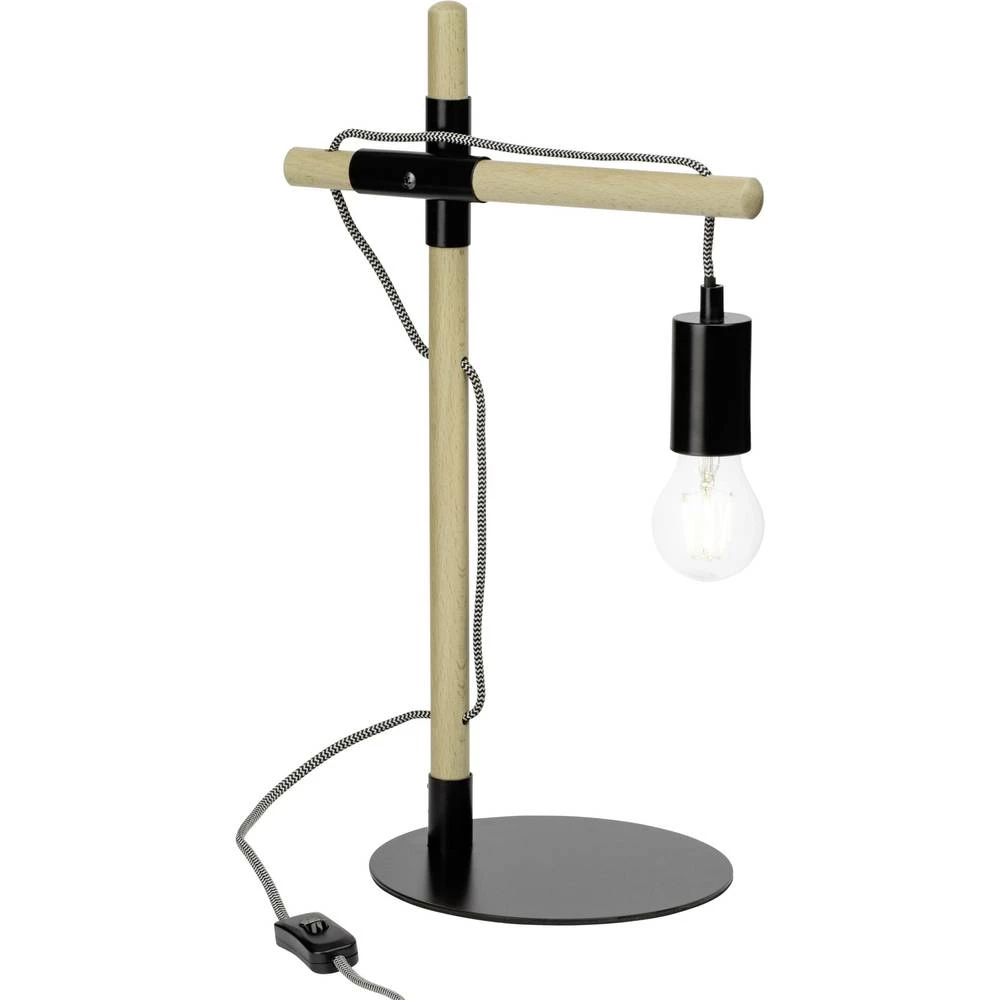 Brilliant Stajaće/stolne svjetiljke 98963/76 Crna, Drvo E27 slika