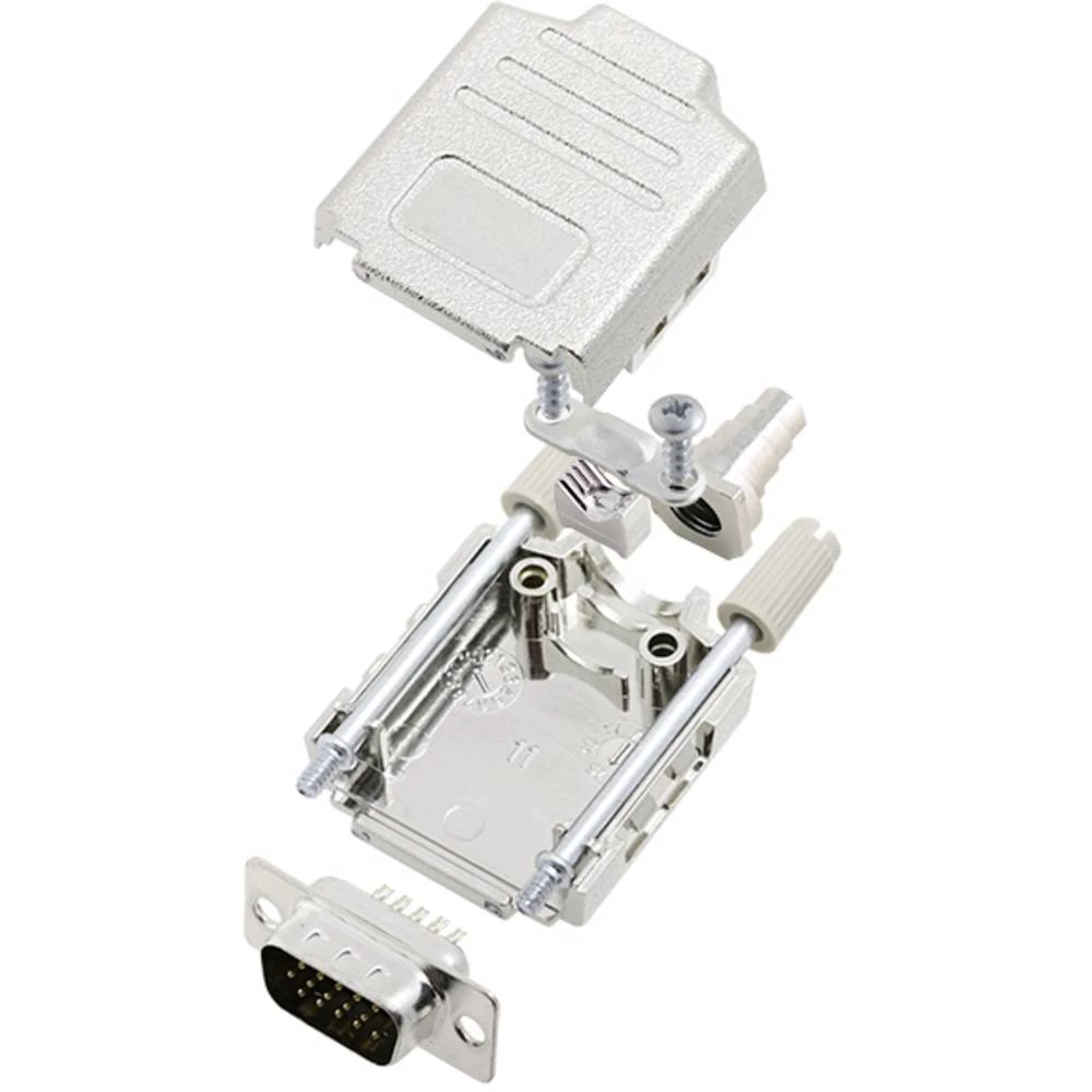 Komplet D-SUB pinskih konektora 180 ° Broj polova: 15 Lemni kup TRU COMPONENTS TCDPPK09MHDP15K 1 ST slika