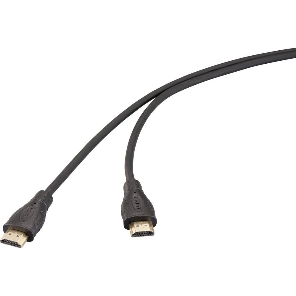 SpeaKa Professional HDMI priključni kabel HDMI A utikač, HDMI A utikač 3.00 m crna SP-13660976 pozlaćeni kontakti HDMI k slika