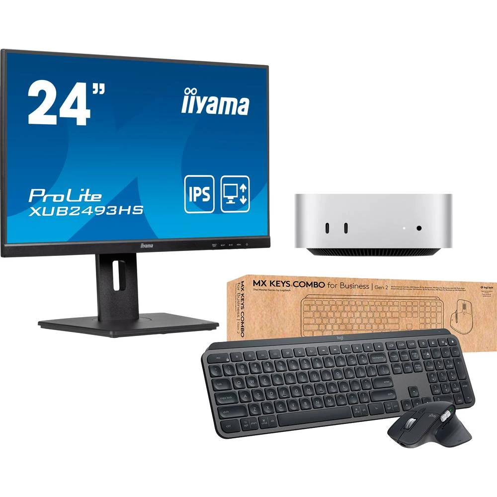 Apple poslovni paket: Apple Mac Mini, Iiyama ProLite XUB2493HS-B6 23,8" monitor, Logitech MX tipke, HDMI kabel slika