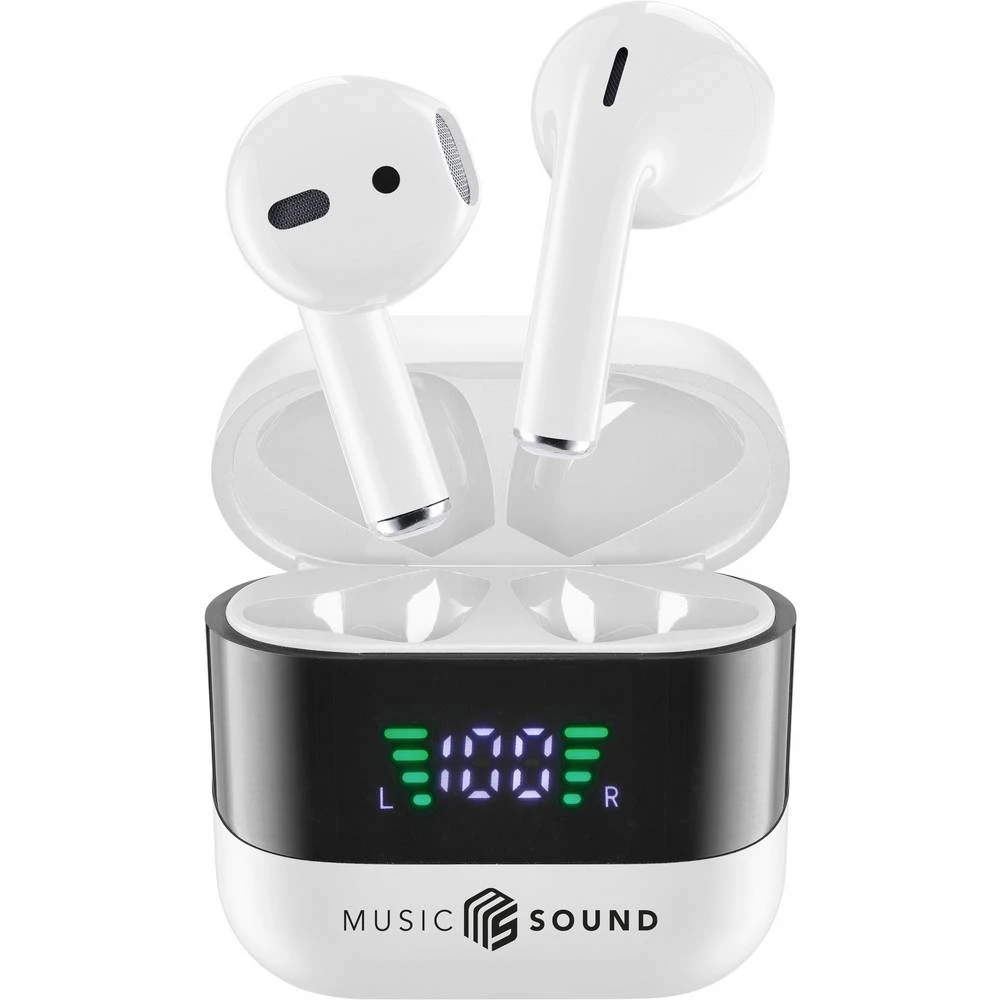 Cellularline BTMSTWSSPARKW In Ear Headset Bluetooth®, bežični bijela, crna kutija za punjenje, indikator napunjenosti ba slika