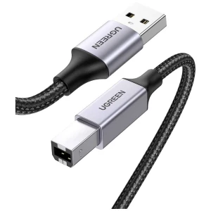 UGREEN USB kabel USB 2.0 USB-A IP20 utikač, USB-B utikač 1 m siva, crna 80801 slika