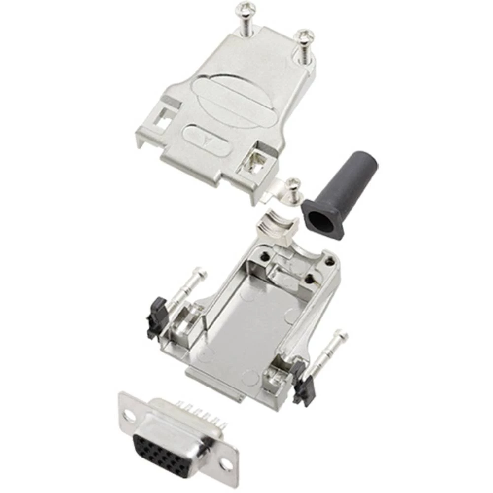 Višestruki ženski konektor D-SUB komplet 180 ° Broj polova: 15 Lemni kup TRU COMPONENTS TCDTZF09HDS15K 1 ST slika