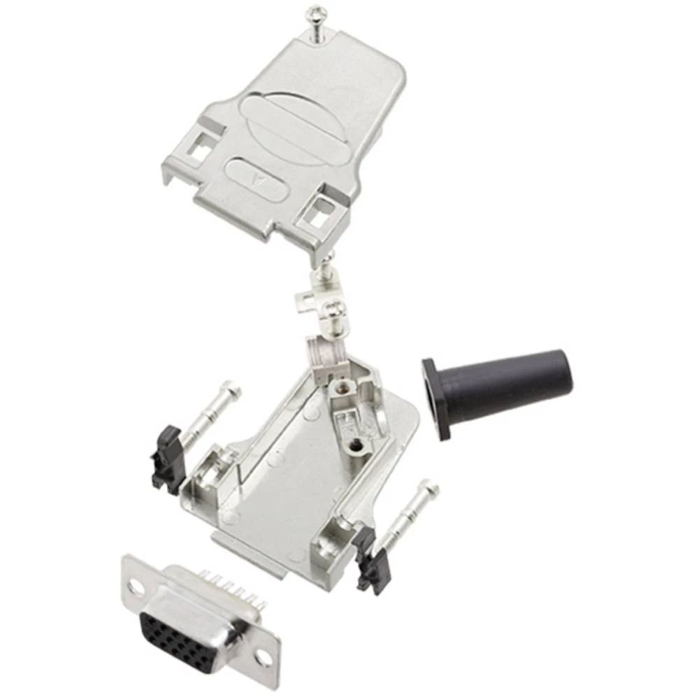 Višestruki ženski konektor D-SUB komplet 45 ° Broj polova: 15 Lemni kup TRU COMPONENTS TCD45ZF09HDS15K 1 ST slika