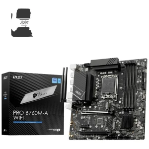 MSI PRO B760M-A WIFI matična ploča Baza Intel® 1700 Faktor oblika (detalji) Micro-ATX Set čipova matične ploče Intel® B7 slika