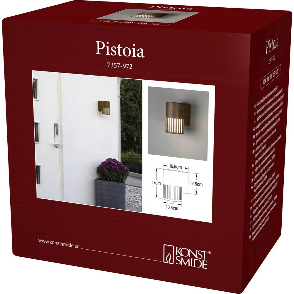 Konstsmide Pistoia 7357-972 vanjsko zidno svjetlo E27 15 W hrđa slika