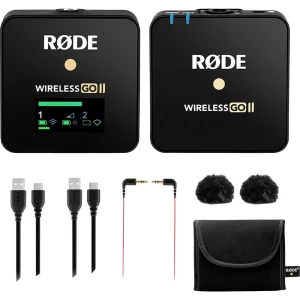 RODE Microphones Wireless GO II SINGLE na utikač glasovni mikrofon Način prijenosa:bežično, USB uklj. torba, uklj. vjetrobran, uklj. kabel slika