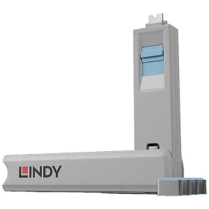 LINDY Zaključavanje USB-C™ priključka  4-dijelni komplet plava boja  uklj. 1 ključ 40465 slika