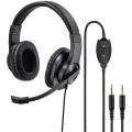 PC naglavne slušalice sa mikrofonom 3,5 mm priključak Stereo, Sa vrpcom Hama HS-P300 Na ušima Crna slika