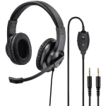 PC naglavne slušalice sa mikrofonom 3,5 mm priključak Stereo, Sa vrpcom Hama HS-P300 Na ušima Crna