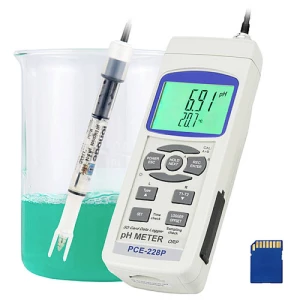 pH metar PCE-228 uključujući pH elektrodu IJ-44A i senzor temperature (TP-07) PCE Instruments PCE-228P mjerač pH vrijednosti slika