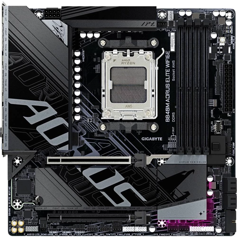 Gigabyte B840M matična ploča Baza AMD AM5 Faktor oblika (detalji) Micro-ATX Set čipova matične ploče AMD® B840 slika