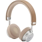 Bluetooth®, žičani on ear stereo-headset HER HF8 na ušima kontrola glasnoće bež boja, srebrna