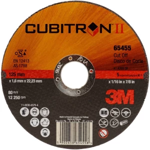 3M™ Cubitron™ II disk za rezanje, T41, 125 mm x 1,0 mm x 22 mm, A60 3M Cubitron™ 65512 rezna ploča ravna 125 mm 25 St. slika