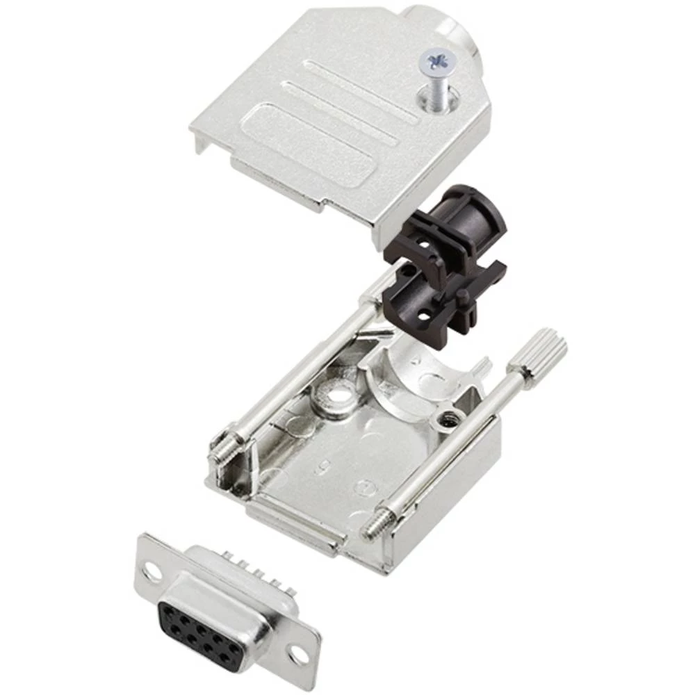 Višestruki ženski konektor D-SUB komplet 180 ° Broj polova: 9 Lemni kup TRU COMPONENTS TCDTZK09DBSK 1 ST slika