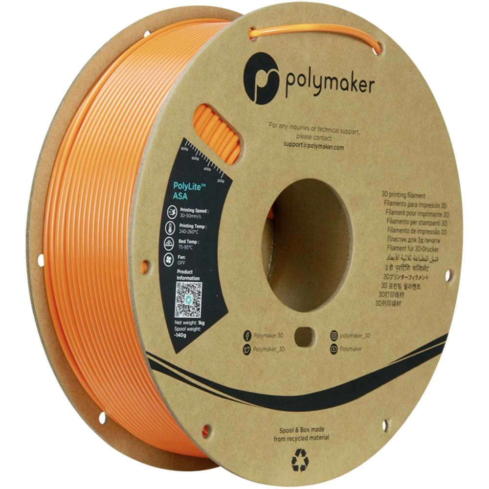 Polymaker PF01016 Orange 3D pisač filament ASA UV otporan, zaštićen od atmosferskih utjecaja, otporan na toplinu, otpora slika