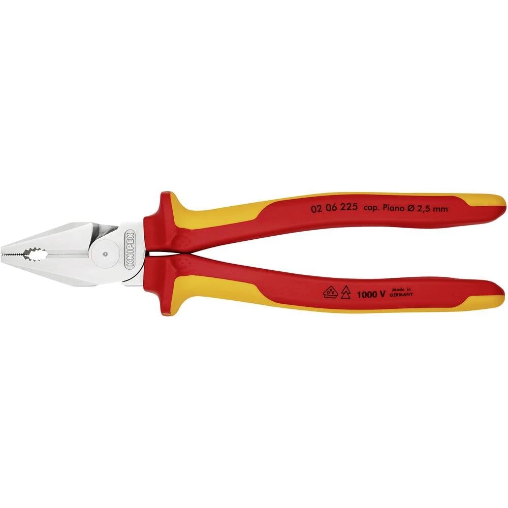 Knipex 02 06 225 VDE snažna kombinirana kliješta 225 mm DIN ISO 5746, DIN EN 60900 slika